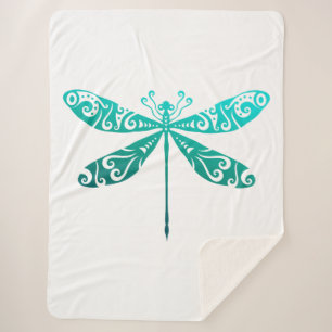 Maori Dragonfly Polynesian Tribal Tattoo Gift Idea Sherpa Blanket