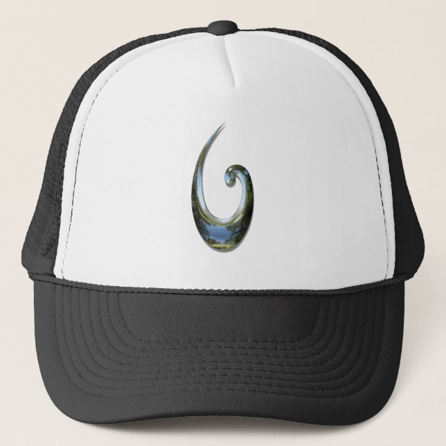 Maori Fish Hook - Chrome Trucker Hat (Front)