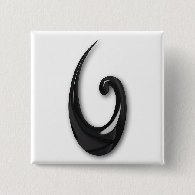 Maori-Fish Hook-obsidian Button (Front)