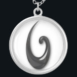 Maori-Fish Hook-obsidian Silver Plated Necklace<br><div class="desc">The fish hook in Maori culture represents good luck, safe journey, strength and prosperity.</div>