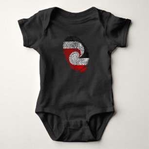 Maori flag fingerprints baby bodysuit