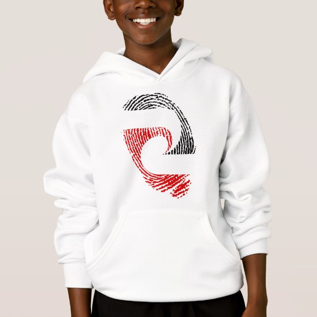 Maori flag fingerprints hoodie (Front)