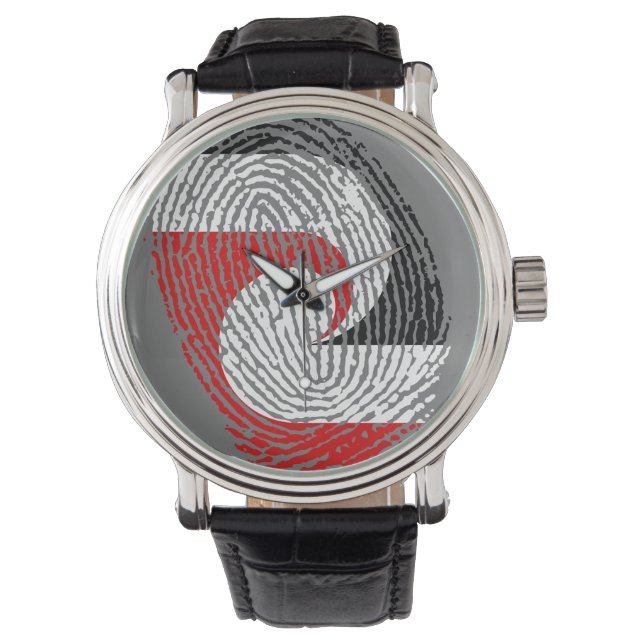 Maori flag fingerprints watch (Front)