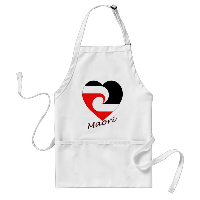 Maori Flag Heart Adult Apron (Front)