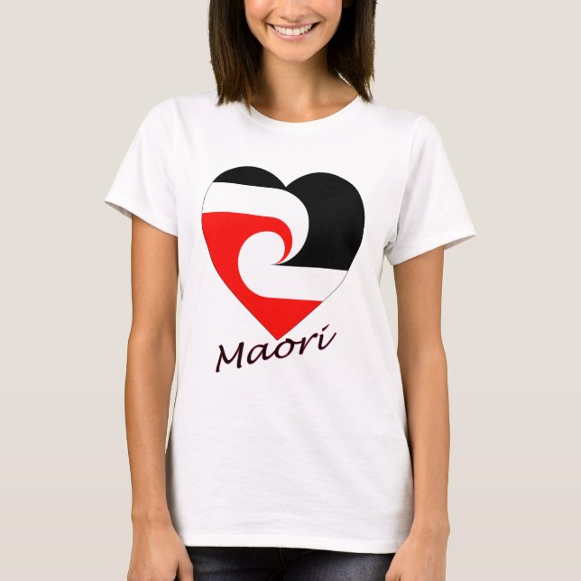 Maori Flag Heart T-Shirt (Front)