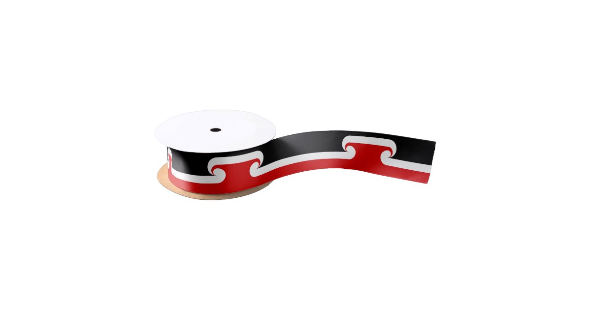 Maori Flag Maori Fashion Rugby Sports Nz Fans Satin Ribbon Zazzle Com