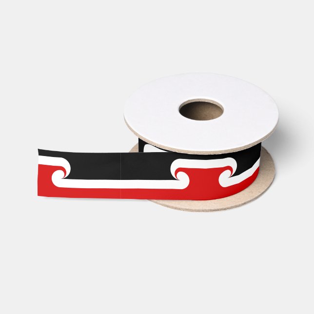 Maori Flag & Maori Fashion, Rugby /sports NZ fans Satin Ribbon (Spool)