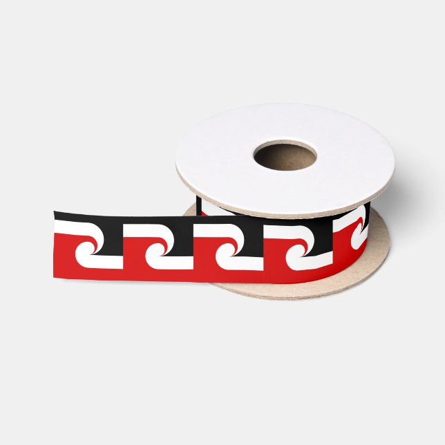 Maori Flag & Maori Fashion, Rugby /sports NZ fans Satin Ribbon (Spool)