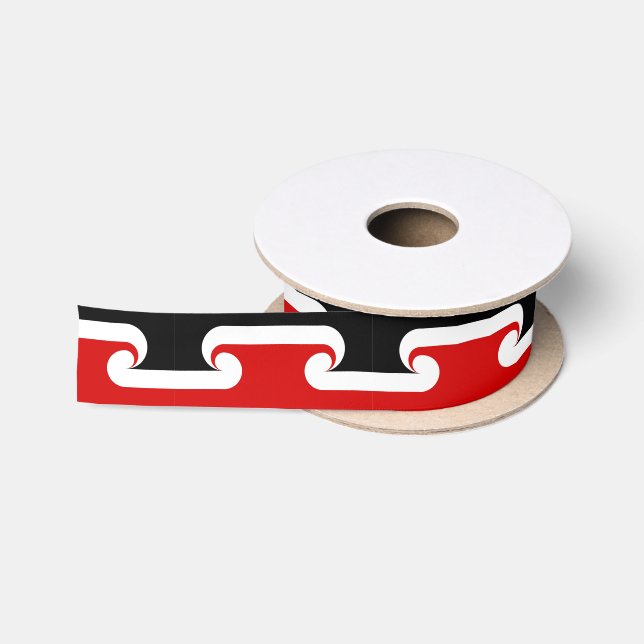 Maori Flag & Maori Fashion, Rugby /sports NZ fans Satin Ribbon (Spool)