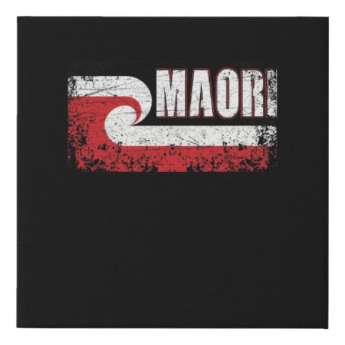 Maori Flag New Zealand Flag Faux Canvas Print