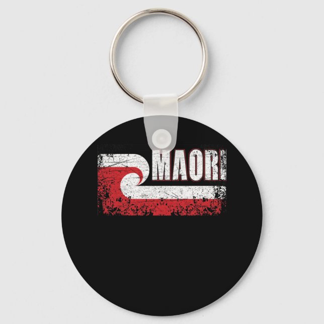 Maori Flag New Zealand Flag Keychain (Front)