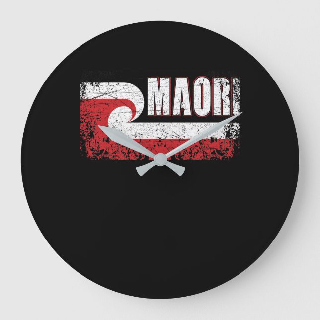 Maori Flag New Zealand Flag Large Clock (Front)