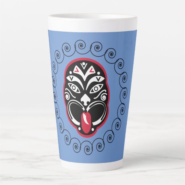 Maori Haka | New Zealand | Native Art | Decor Latte Mug (Front)