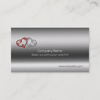 Maori Hearts on metallic-look template Business Card