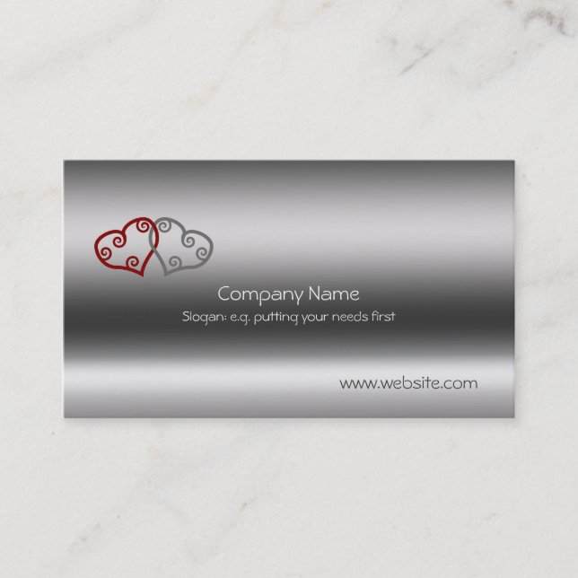 Maori Hearts on metallic-look template Business Card (Front)