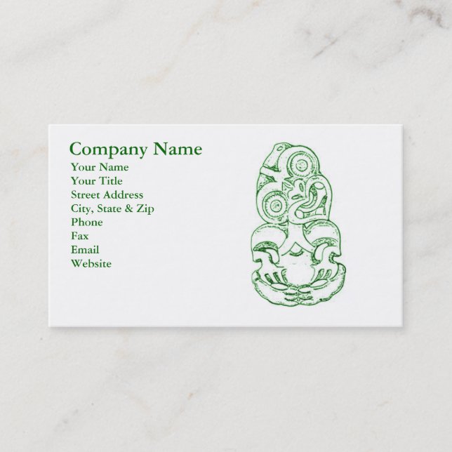 Maori Hei-Tiki Sketch Business Card (Front)