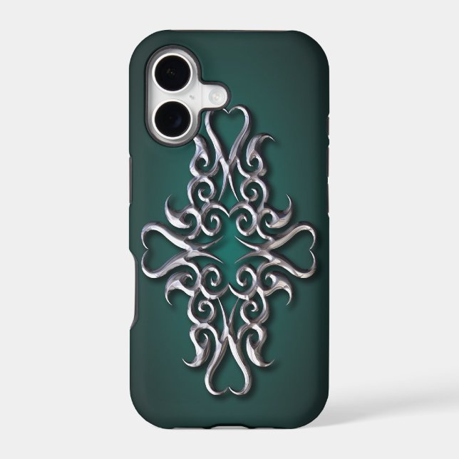 Maori Hook Design - silver Iphone Case (Back)