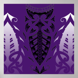 Maori inspired tattoo art poster