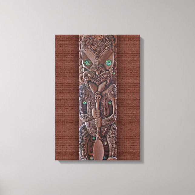 Maori Kahungunu Carving Canvas Print (Front)