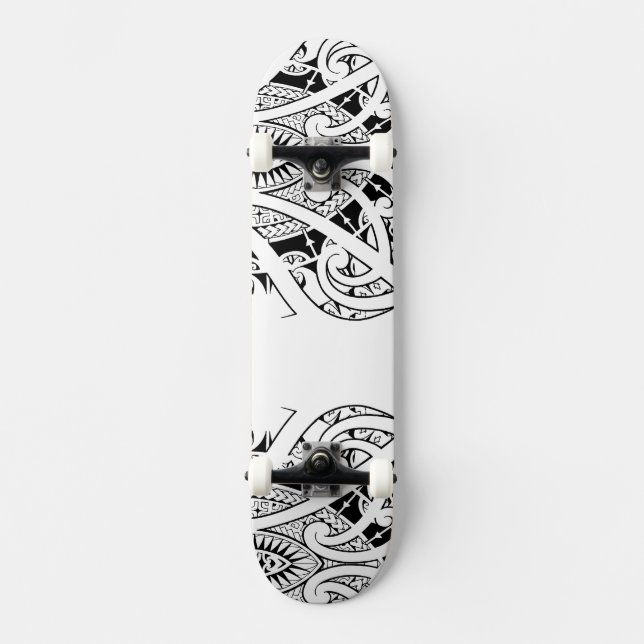Maori koru tattoo with Polynesian patterns Skateboard Deck (Front)