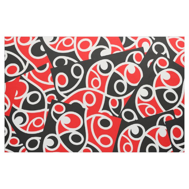 Kowhaiwhai Traditional Maori Koru Pattern Fabric | Zazzle