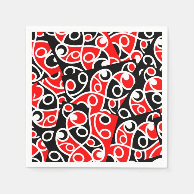 Maori Kowhaiwhai Layered Pattern Paper Napkins (Front)