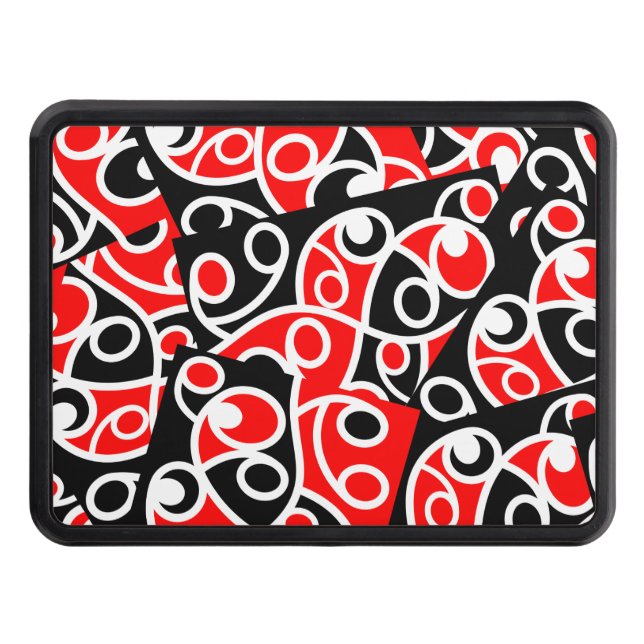 Maori Kowhaiwhai Layered Pattern Trailer Hitch Cover (Front)