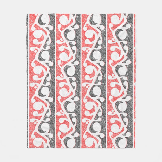 Maori Kowhaiwhai Marbled Pattern Fleece Blanket (Front)