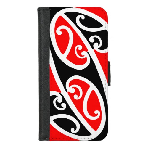 Maori Kowhaiwhai Pattern 2 iPhone 87 Wallet Case