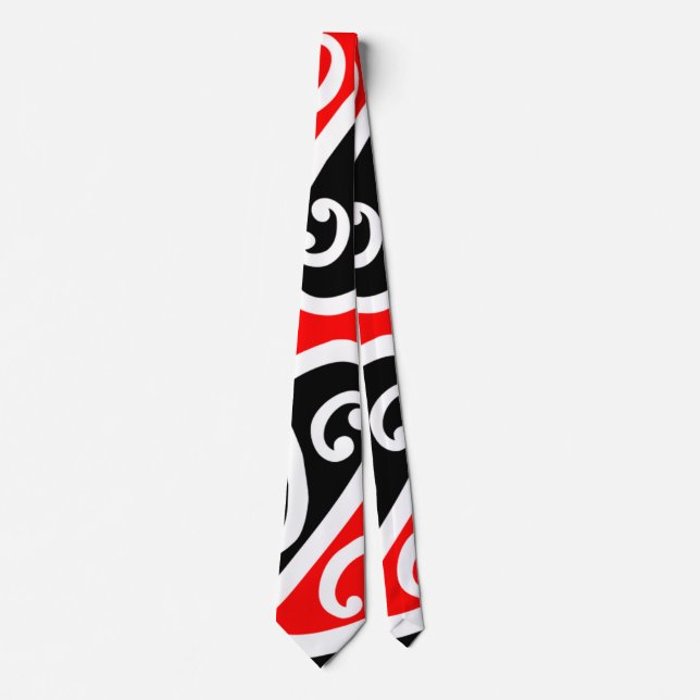 Maori Kowhaiwhai Pattern 2 Neck Tie (Front)