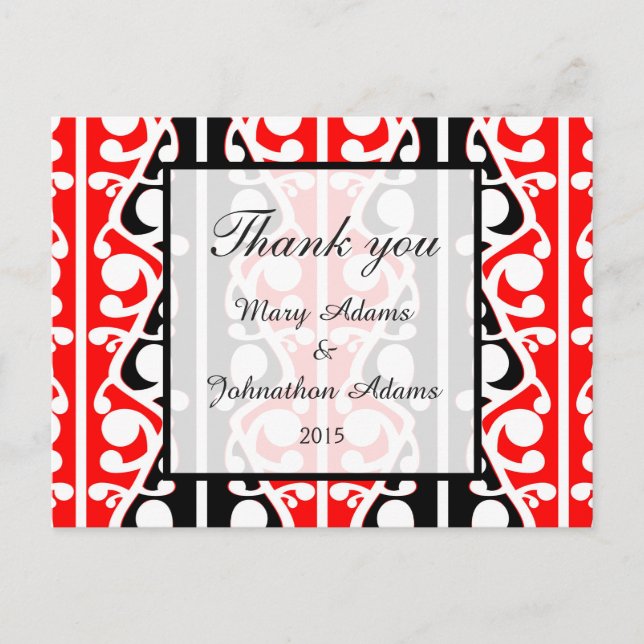 Maori Kowhaiwhai Thank You Postcard (Front)