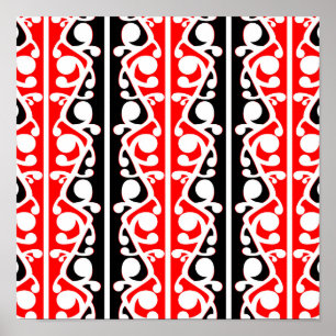 Maori Kowhaiwhai Traditional Pattern Poster
