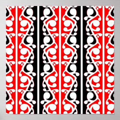 Maori Kowhaiwhai Traditional Pattern Poster