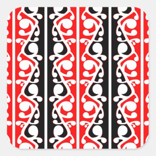 Maori Kowhaiwhai Traditional Pattern Square Sticker