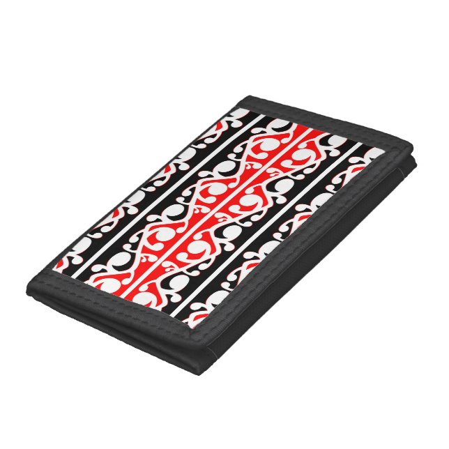 Maori Kowhaiwhai Traditional Pattern Trifold Wallet (Bottom)