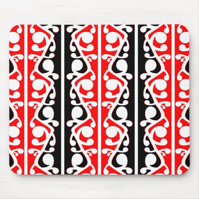Maori Kowhaiwhai Tribal Pattern Mouse Pad (Front)
