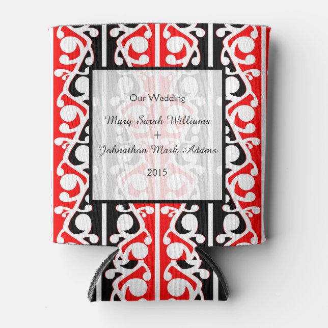 Maori Kowhaiwhai Wedding Keepsake Can Cooler (Front)
