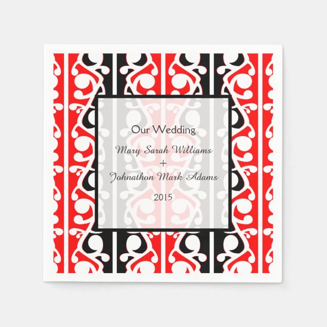 Maori Kowhaiwhai Wedding Keepsake Paper Napkins (Front)