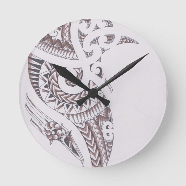 maori luxury designer round clock (Front)