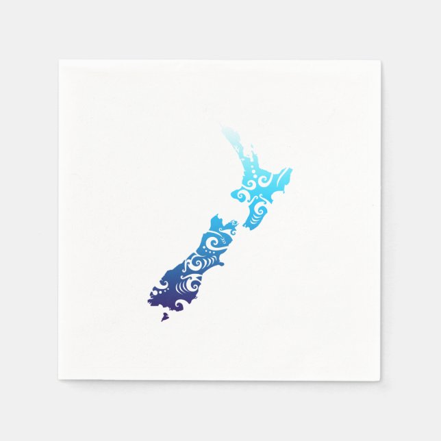 Maori New Zealand Map Tribal Tattoo Gift Idea Napkins (Front)