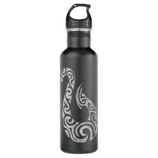 Maori New Zealand Polynesian Fish Hook Charm Gift Stainless Steel Water Bottle