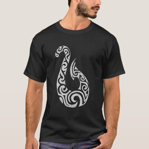 Maori New Zealand Polynesian Fish Hook Charm T_Shirt