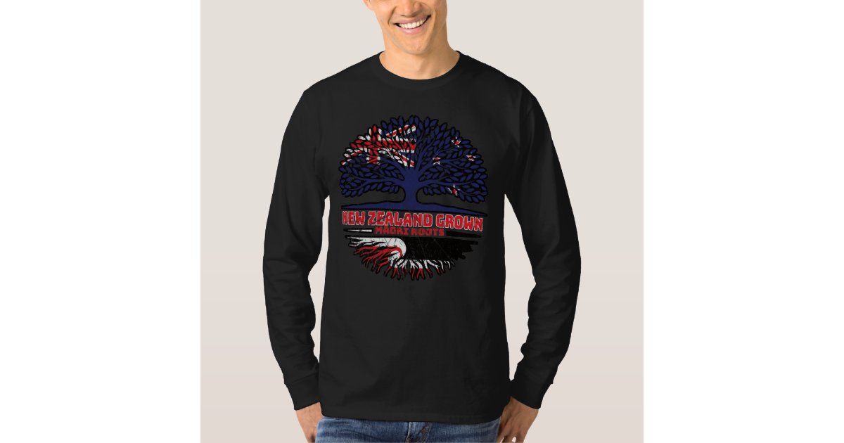Maori New Zealander New Zealand Tree Roots Flag T-Shirt | Zazzle