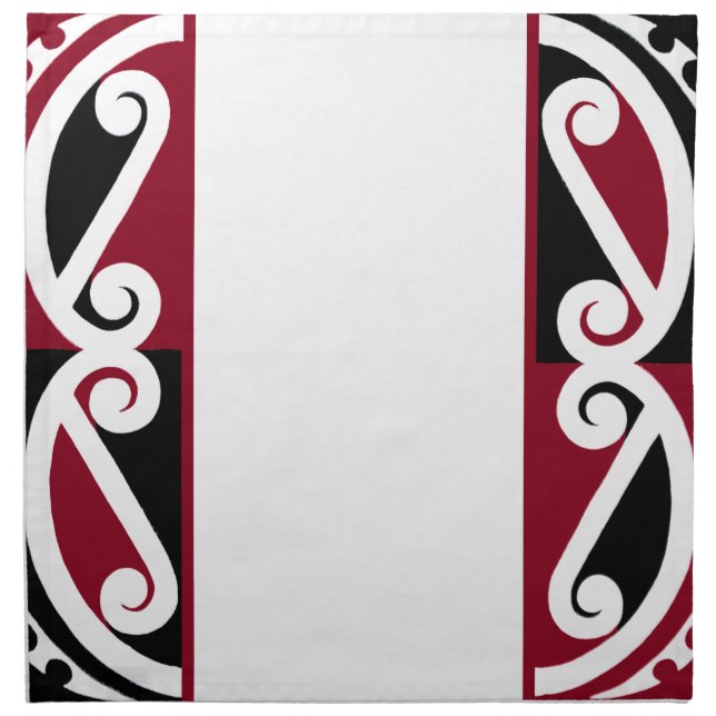 Maori Pattern Koru Cloth Napkin (Front)