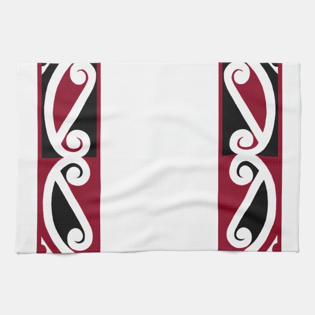 Maori Pattern Koru Kitchen Towel (Horizontal)