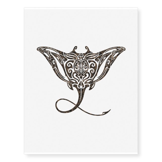 maori pattern stingray temporary tattoo (Front)