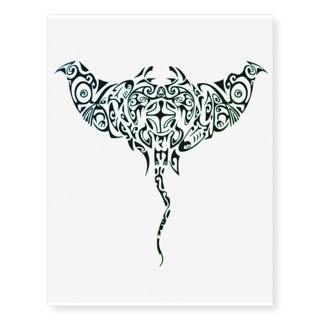 maori pattern stingray temporary tattoo large (Front)