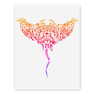 maori pattern stingray temporary tattoo large