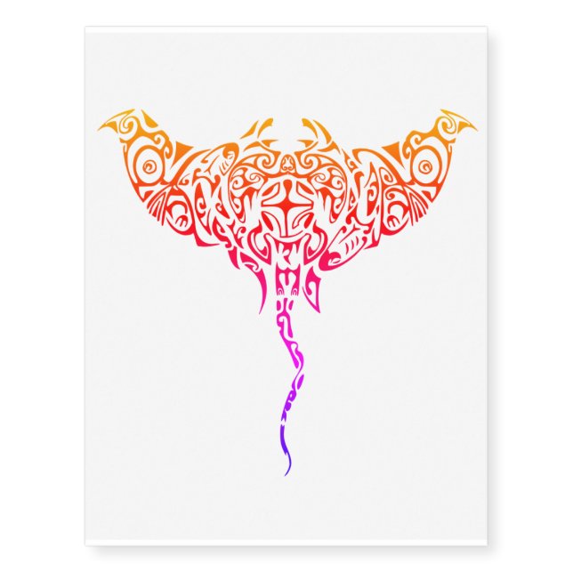 maori pattern stingray temporary tattoo large (Front)
