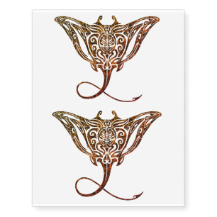 maori pattern stingray temporary tattoo x2